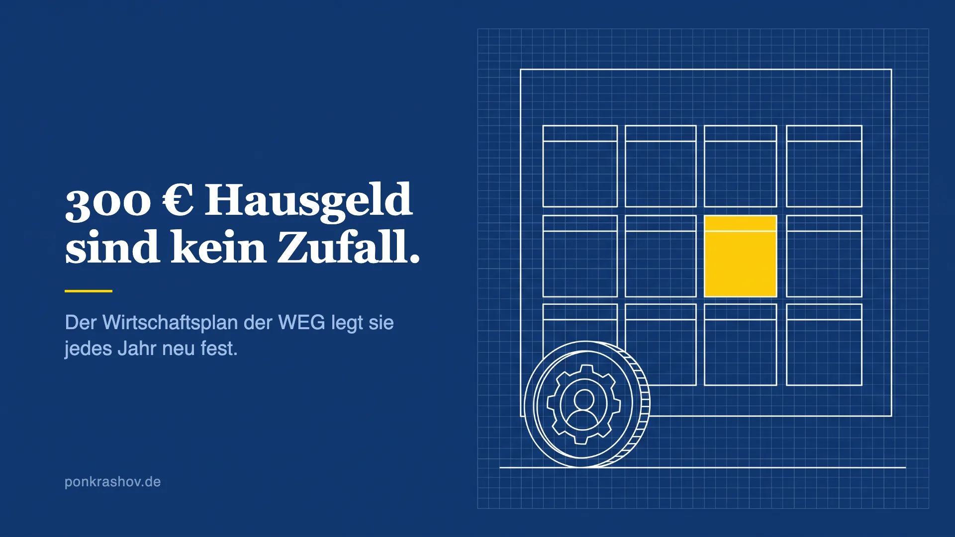 Technische Zeichnung eines Jahres-Kalenderblatts, ein Feld ist gelb hervorgehoben