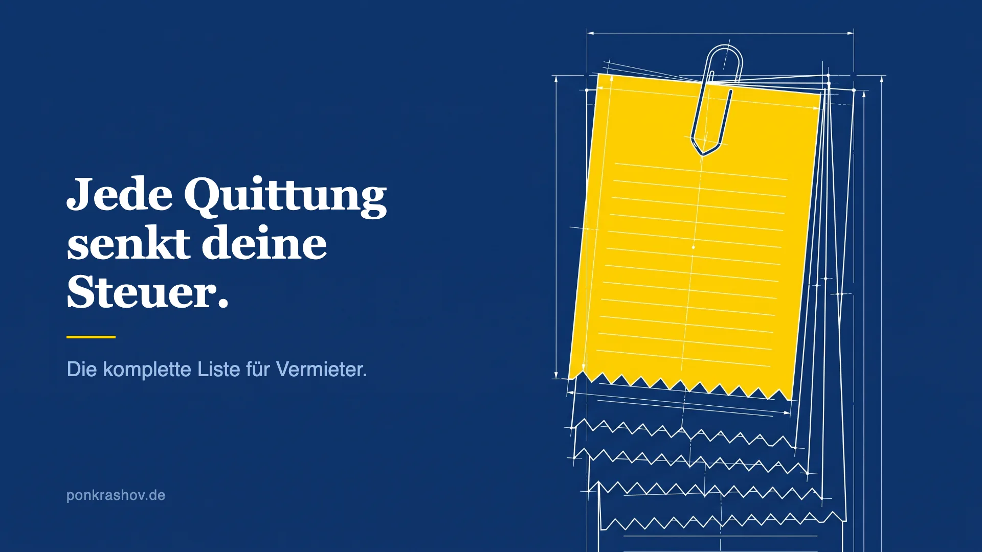 Technische Zeichnung eines Belegstapels, die oberste Quittung ist gelb hervorgehoben
