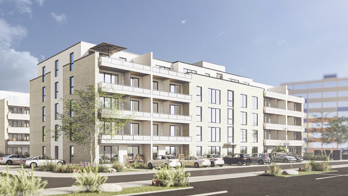 Neubau-Wohnanlage im Ostseeheilbad Damp — moderne Fassade mit Balkonen
